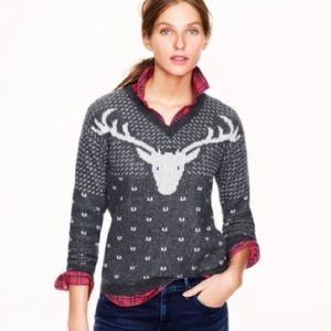 J. CREW wool vintage holiday reindeer sweater smal